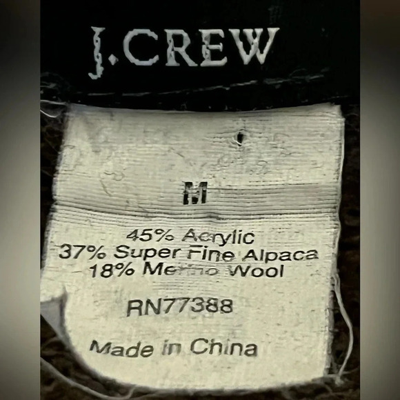 Vintage J Crew Alpaca and Wool Knit Sweater Taupe Collar Neck Preppy Academia - Picture 8 of 8